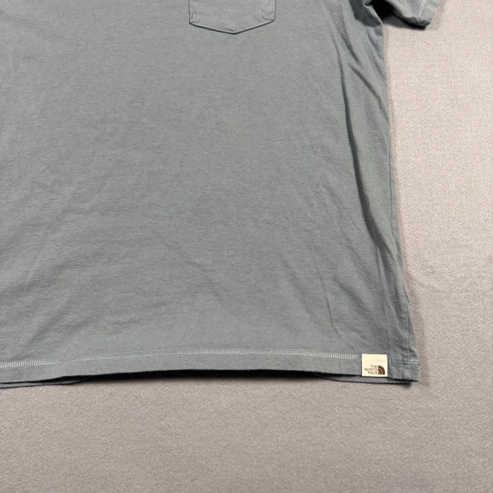 The North Face Mens XL Short Sleeve Pocket T-Shirt Faded Blue Slate Gray Tee